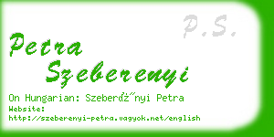 petra szeberenyi business card